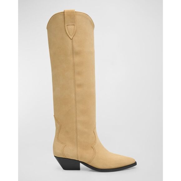 Isabel Marant Denvee Suede Knee-High Boots In Beige EU39/US9 $1095 - Picture 1 of 9